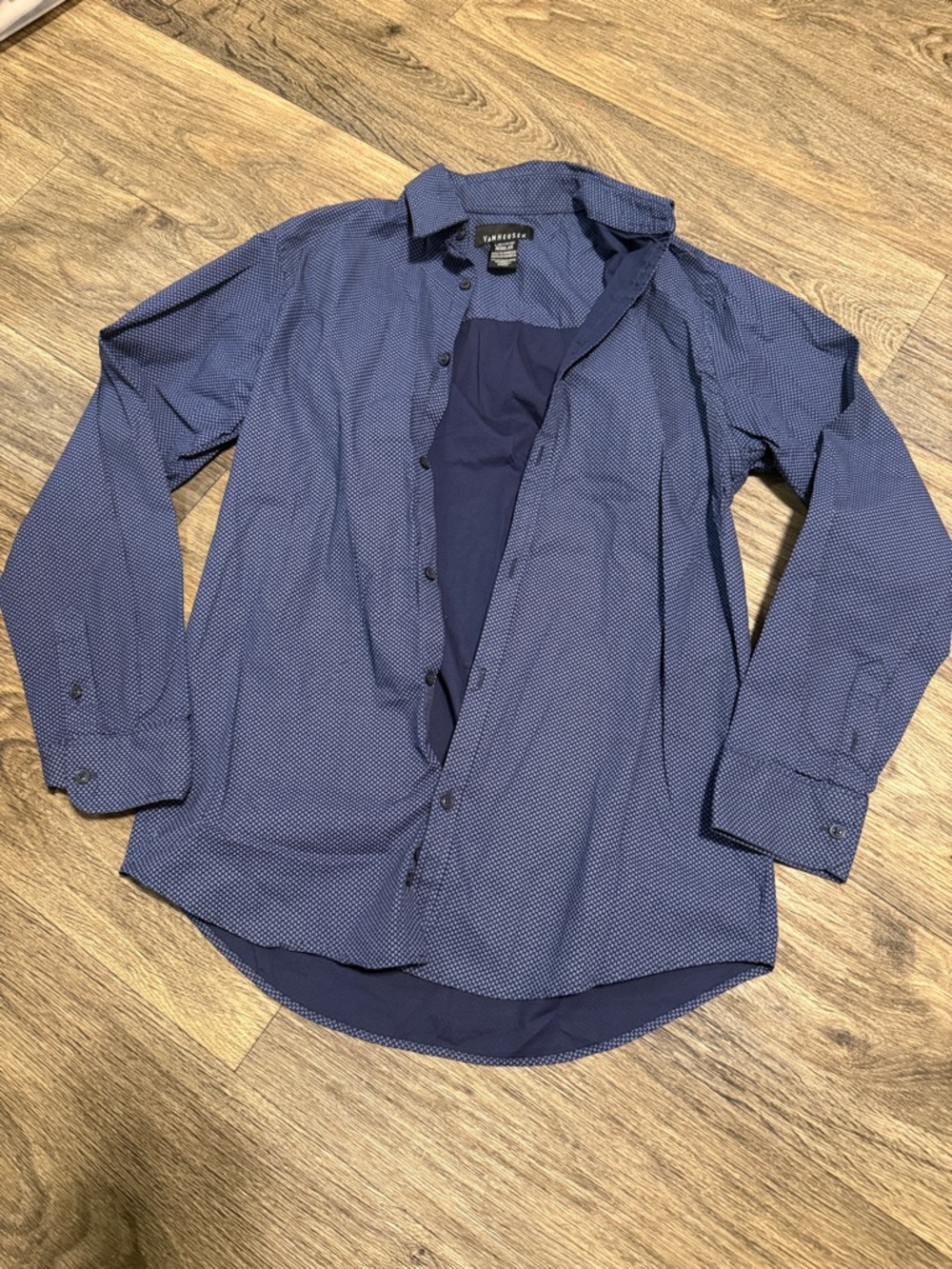 Van Heusen Navy Microdot Casual Button-Down Shirt